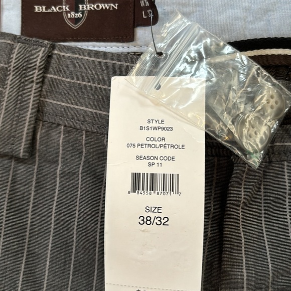 Men’s Back Black, size 38x32 grey pint striped pants. New with tags, 100% cotton - Picture 2 of 7